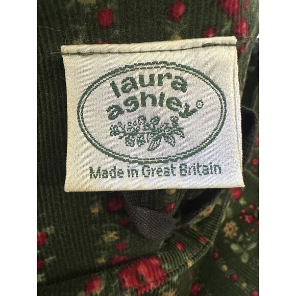 Vintage Laura Ashley Corduroy Square Neck Puff Sleeve Dress Cottagecore Prairie - Picture 14 of 16
